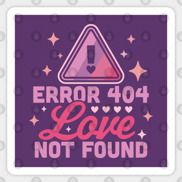 Error 404 Love Not Found - Funny Anti Valentines Day Heart Sticker by OrangeMonkeyArt